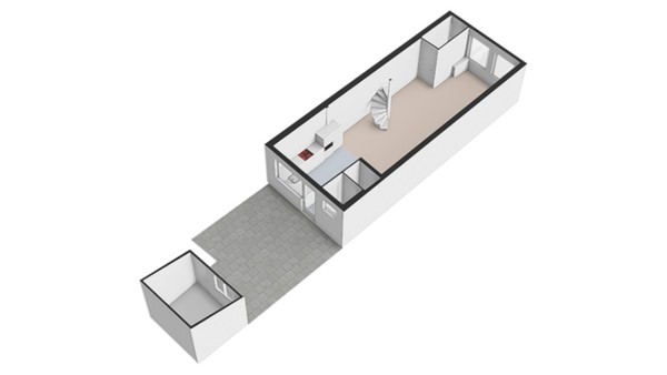Plattegrond - Buitenwatersloot 122, 2613 SV Delft - Buitenwatersloot 122_Perceel_3D.jpg